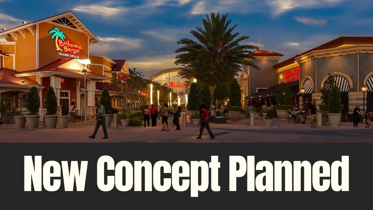 Exterior of a Bahama Breeze restaurant at a Tampa Bay shopping center, where the location is slated for conversion to a new restaurant concept.