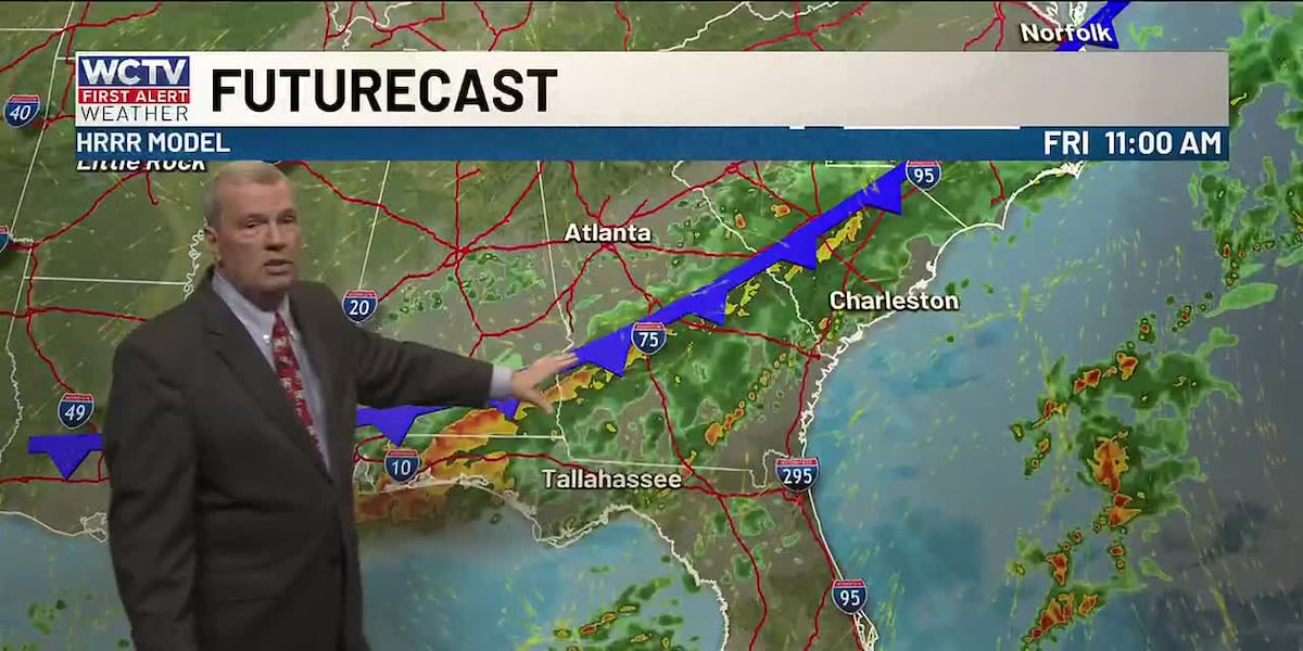 Scattered showers this evening, heavier rain is expected Friday for Tallahassee, the Big Bend and South Georgia