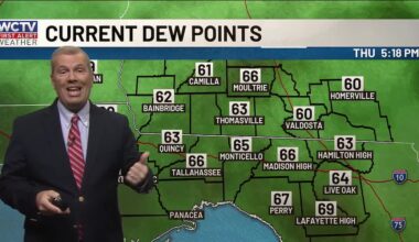 Warm and muggy for now, a BIG cooldown is on the horizon for Tallahassee, the Big Bend and South Georgia