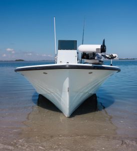 Variable deadrise begins with a 48-degree entry to soften oncoming chop. Photo by George LaBonte