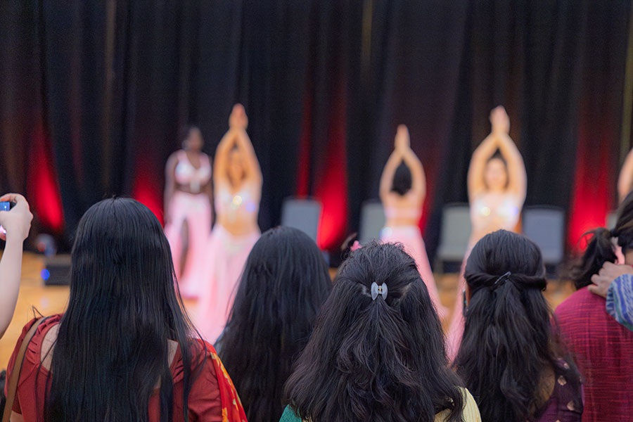 Attendees watch a performance at the 31st Annual International Bazaar Saturday, Feb. 14, 2026, at the FSU Student Union Ballrooms. (Mark Vaughn/Florida State University)