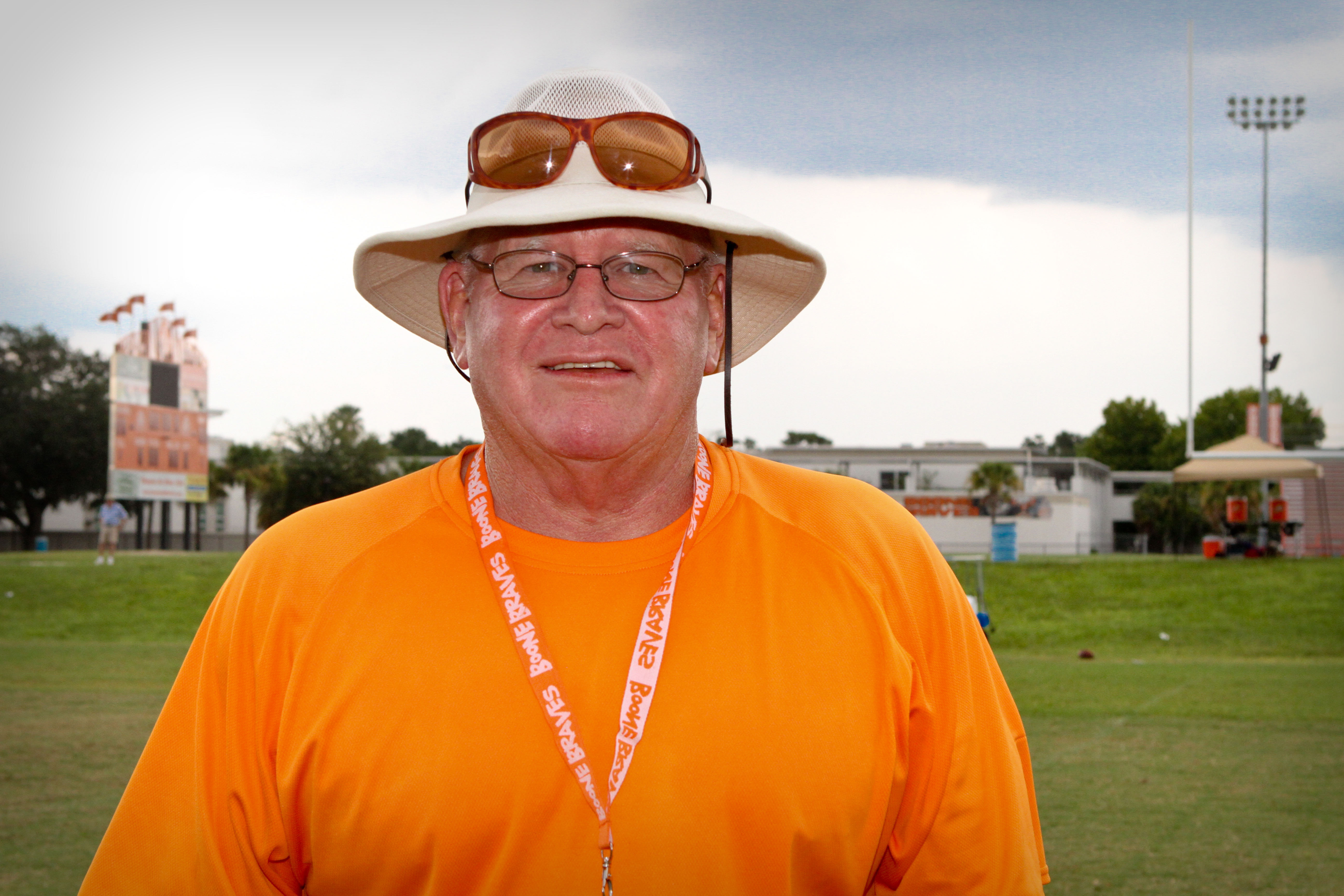 Coach Phil Ziglar poses for a portrait during football practice...