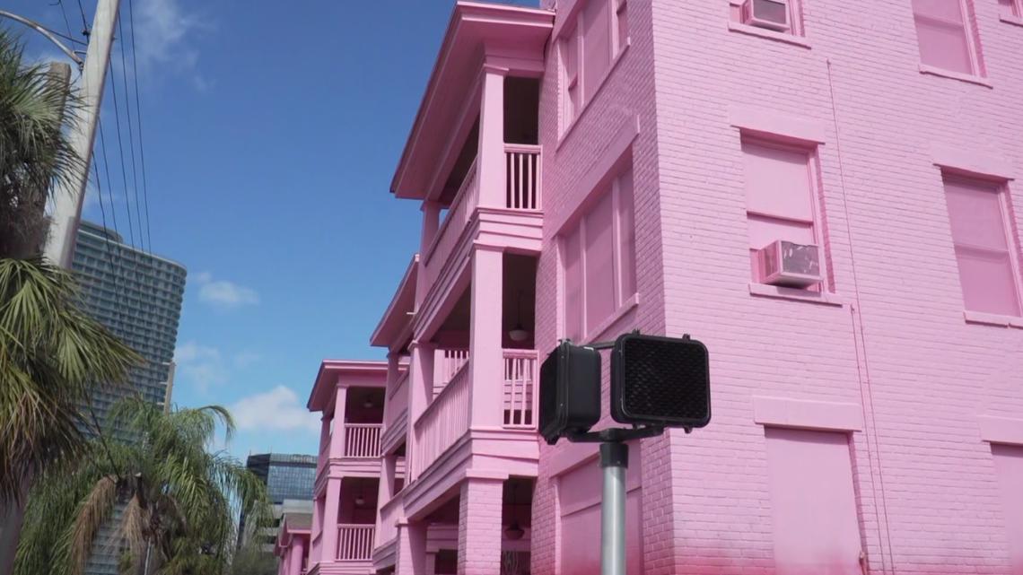 Why were these historical St. Pete buildings painted pink?