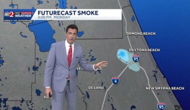 Watching the winds as brush fires are developing across Florida.