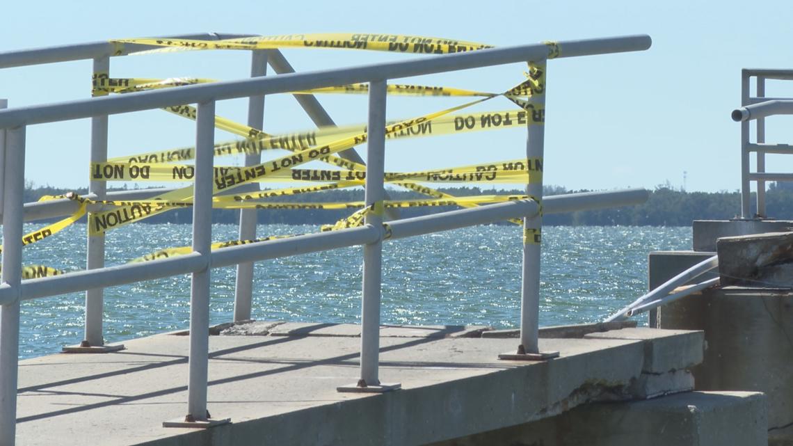 Part of Picnic Island fishing pier collapses in Tampa