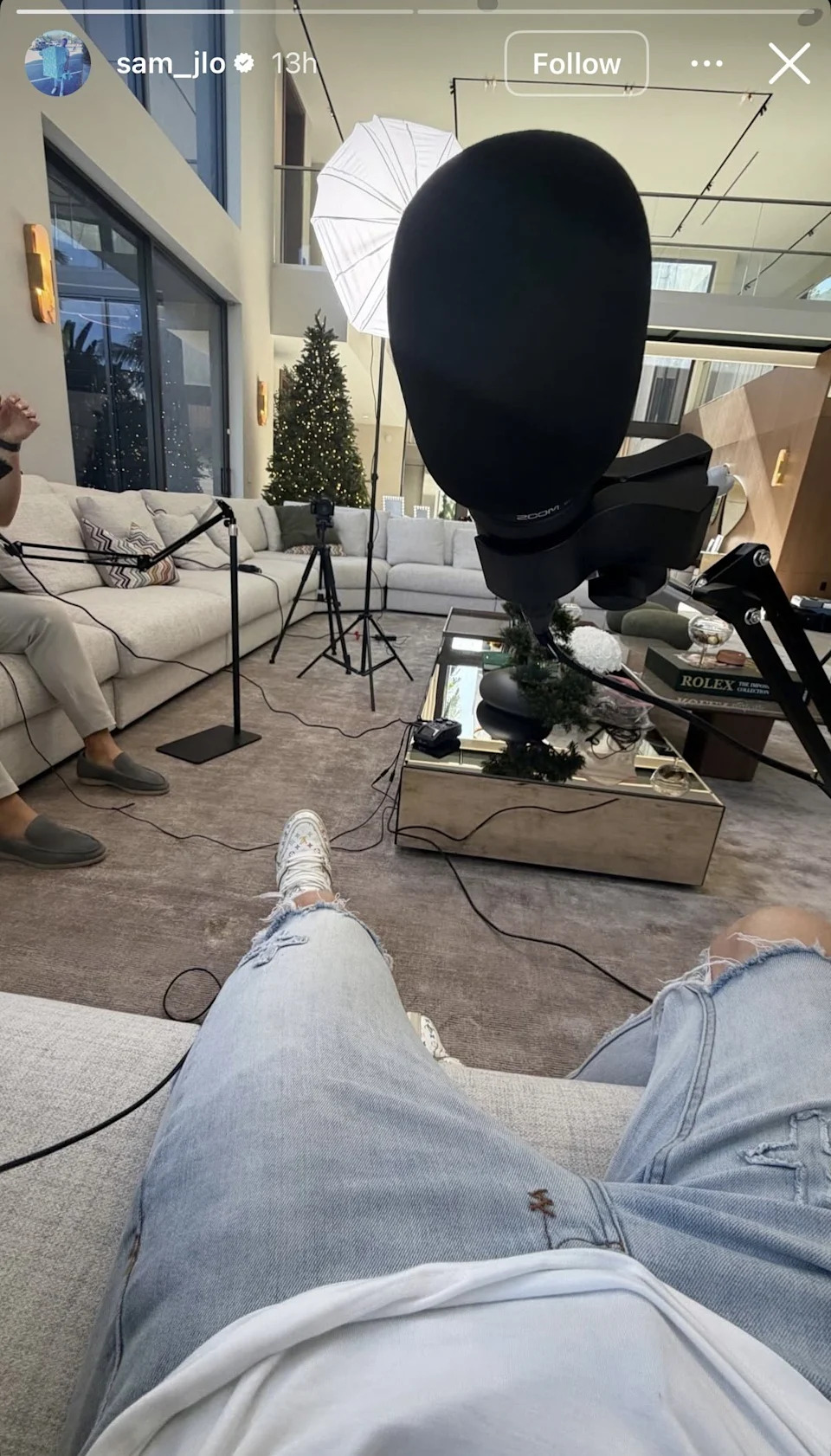 Logan likes that his home is large enough to accommodate his filming needs without encroaching on Canham's personal space.