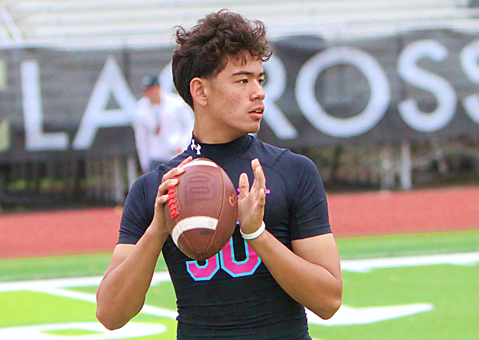 West Orange 2028 quarterback AJ Chung at the Under Armour...
