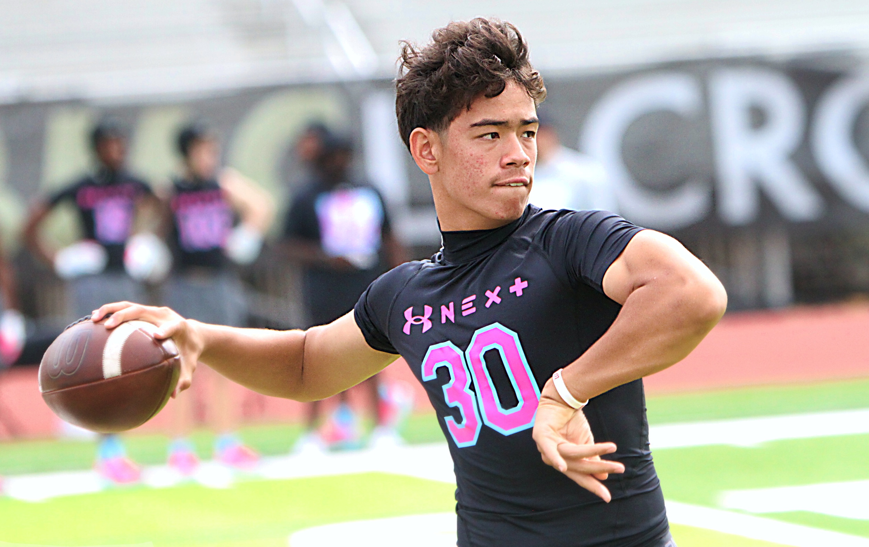 West Orange 2028 quarterback AJ Chung at the Under Armour...