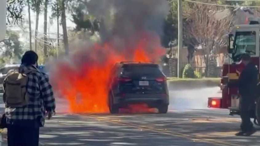 Hyundai SUV catches fire near Central Florida school