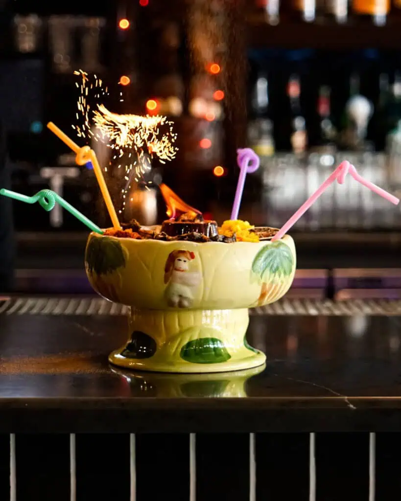 A tiki cocktail