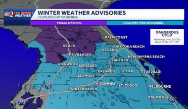 Central Florida under a cold weather advisory; temps to drop