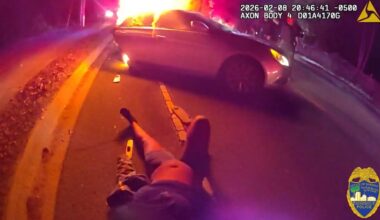 WATCH: Officer pulls woman from burning car after reported carjacking-turned-crash in Jacksonville