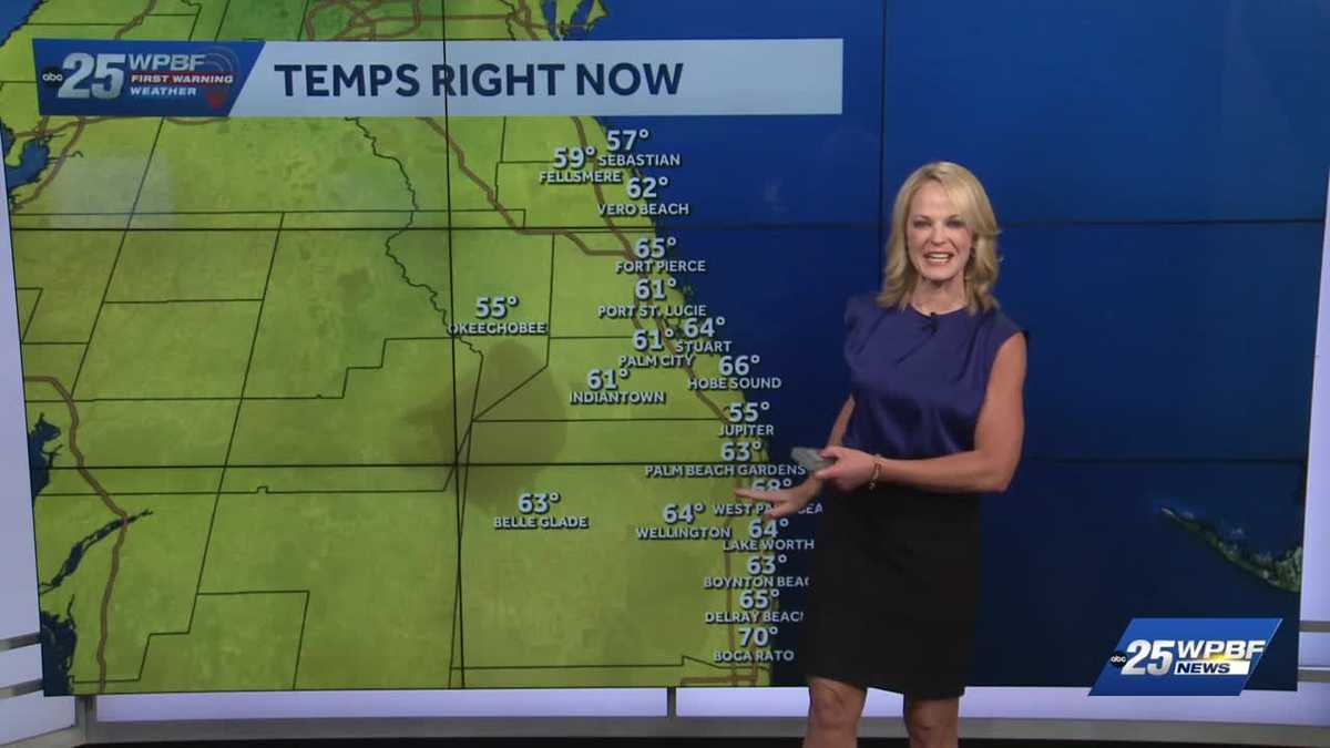 Partly Cloudy with Highs up to 80 for South Florida
