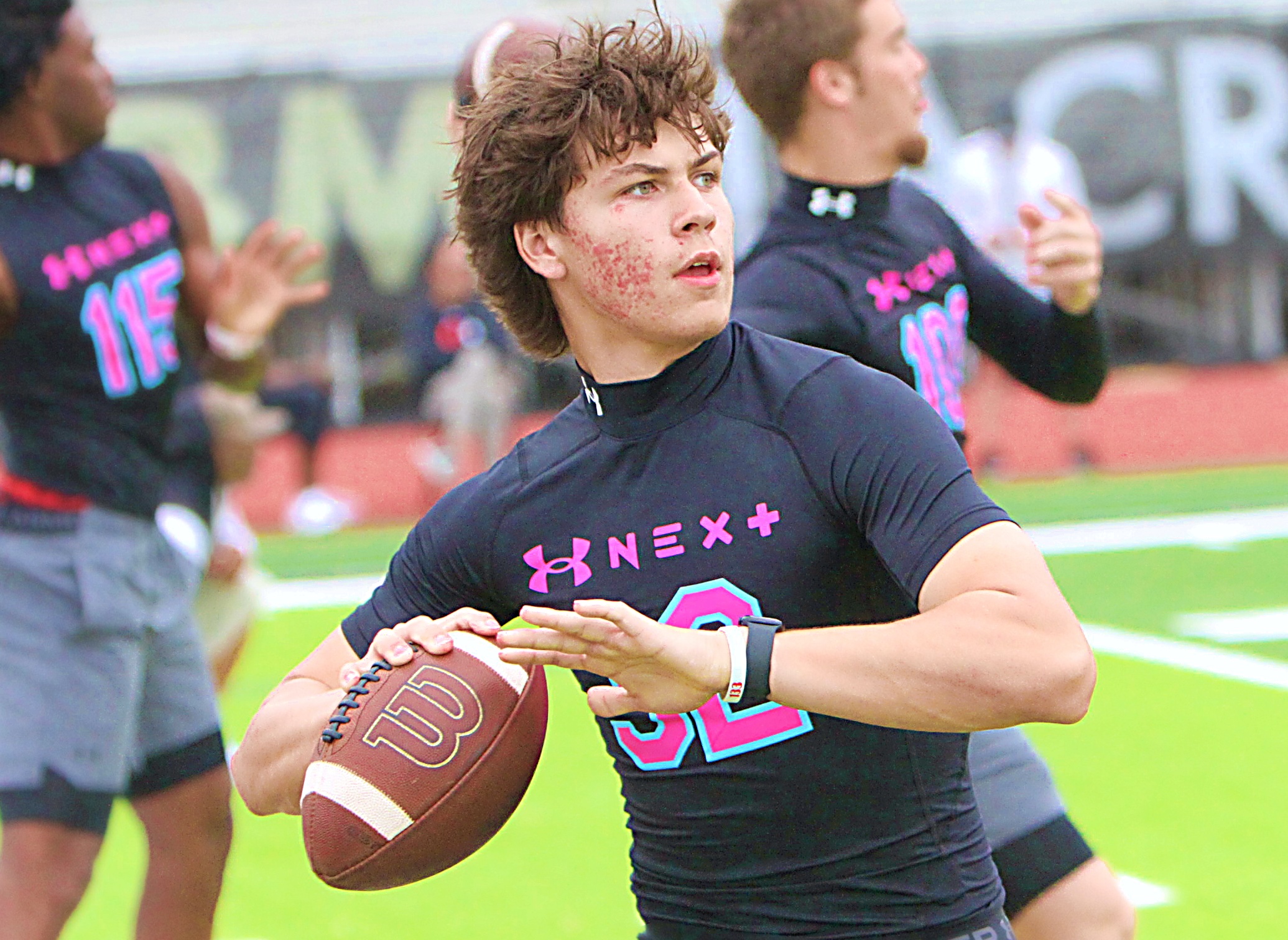 Bishop Moore 2028 quarterback Blake McCullough at the Under Armour...