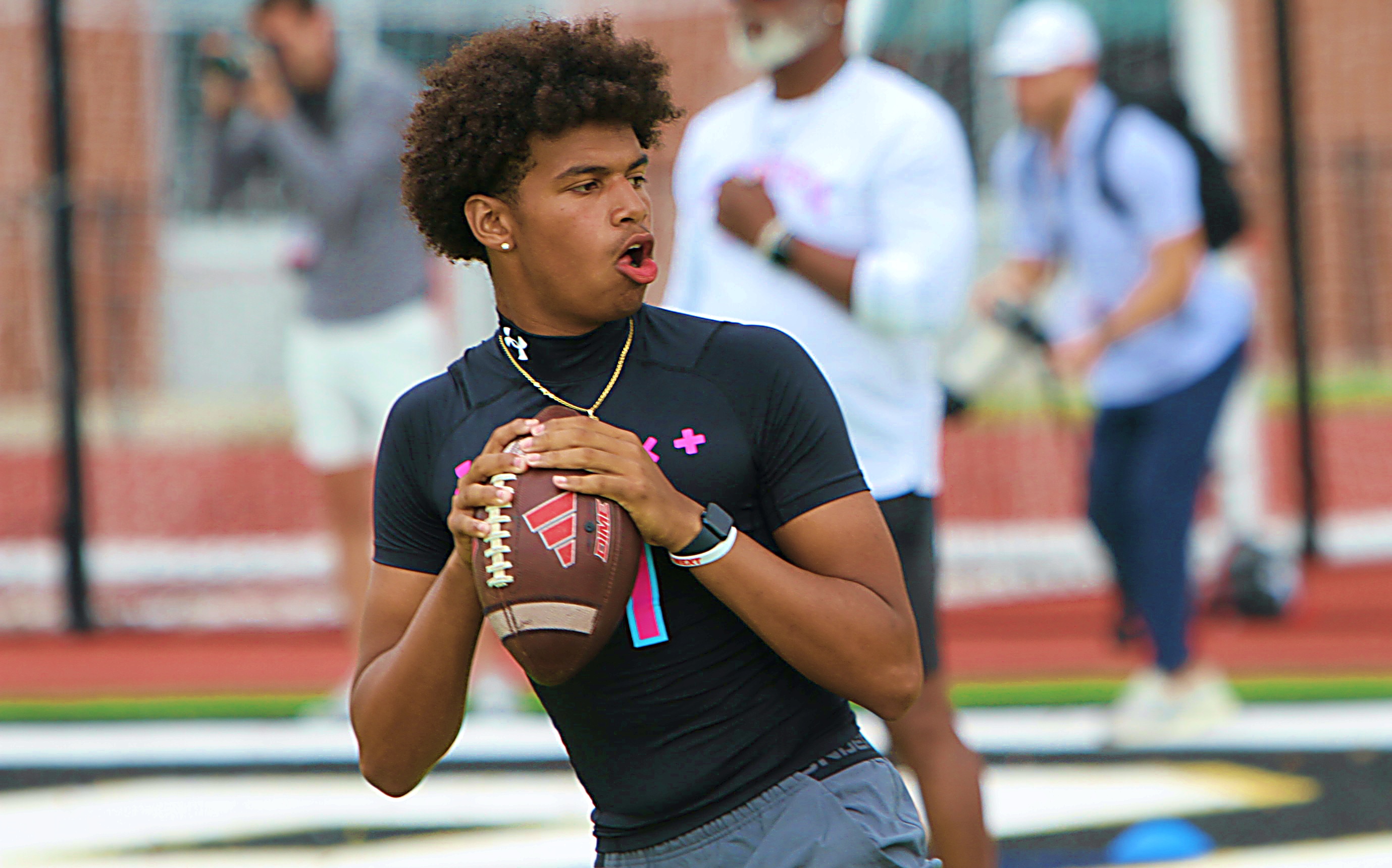 Lake Howell 2028 quarterback Brycen Marbrey at the Under Armour...