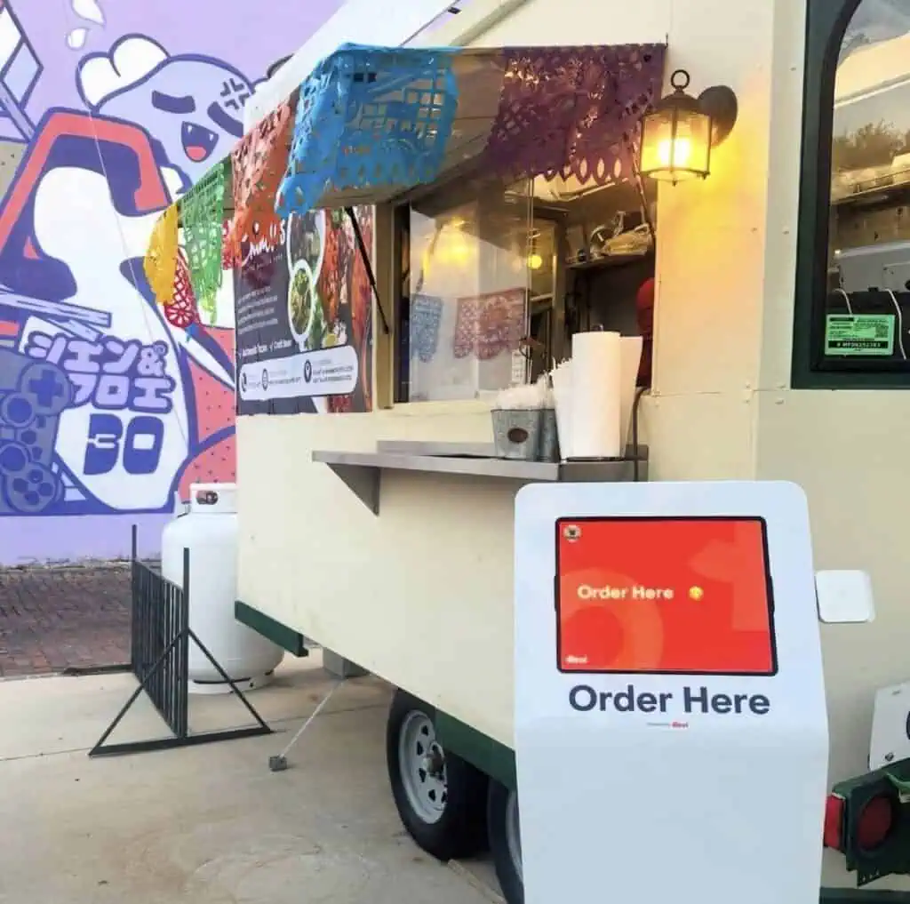 The exterior of a food truck