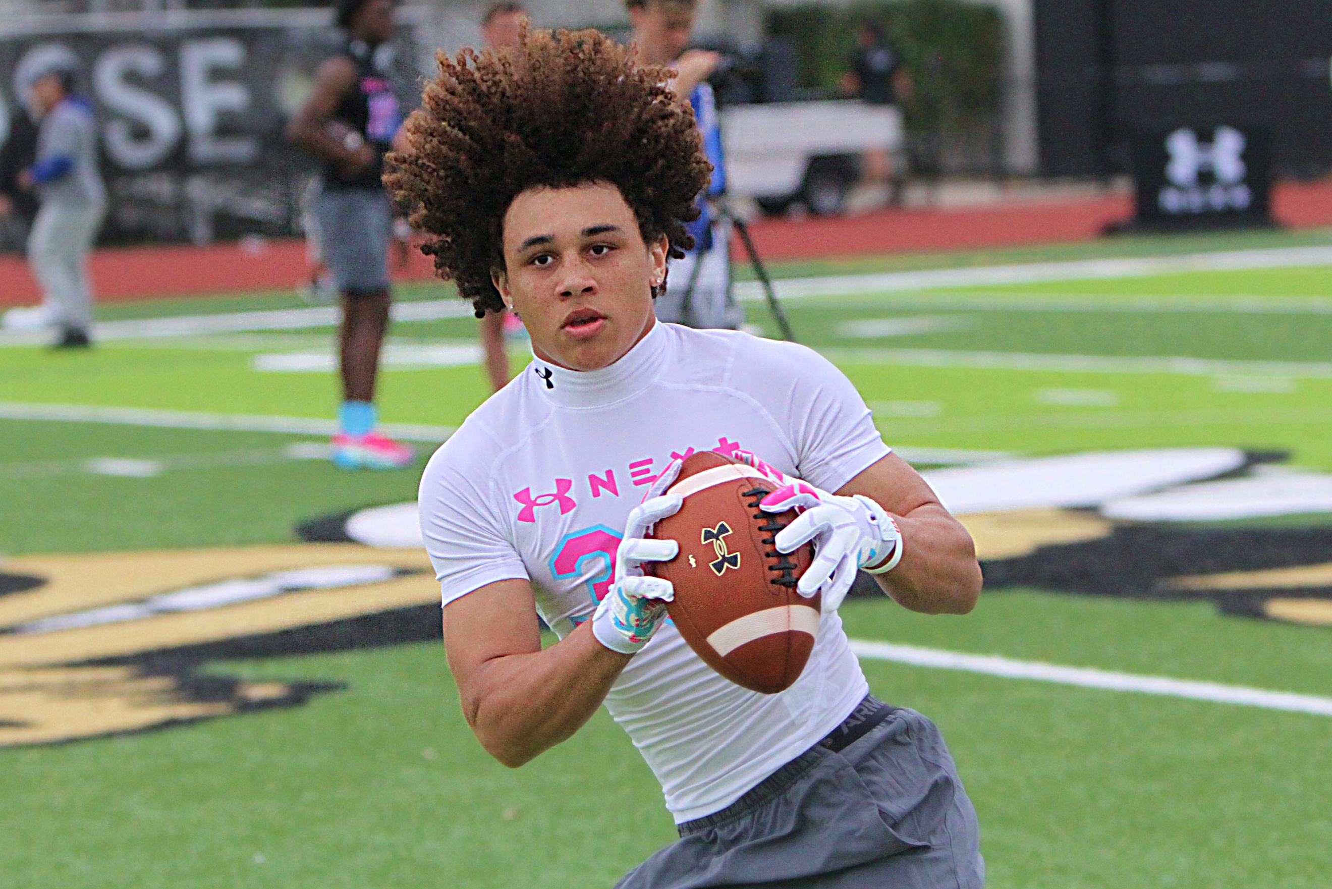 Edgewater 2027 receiver Cole Emanuel at the Under Armour Camp...