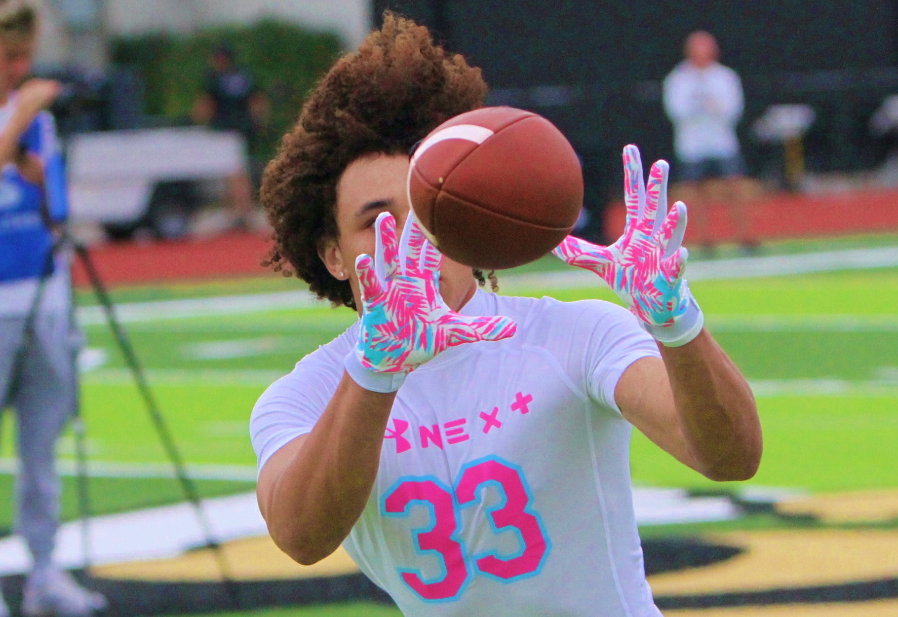 Edgewater 2027 receiver Cole Emanuel at the Under Armour Camp...