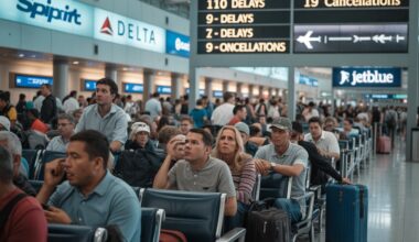 Travellers Stranded at Fort Lauderdale International Airport in Broward County, Florida, US as 110 Flights Are Delayed and 9 Cancelled, Disrupting Spirit, Delta, JetBlue, and More Across New York, Dallas, Toronto, Chicago, and Atlanta