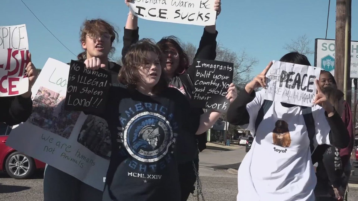 Jacksonville ISD students join statewide walkouts to protest ICE policies