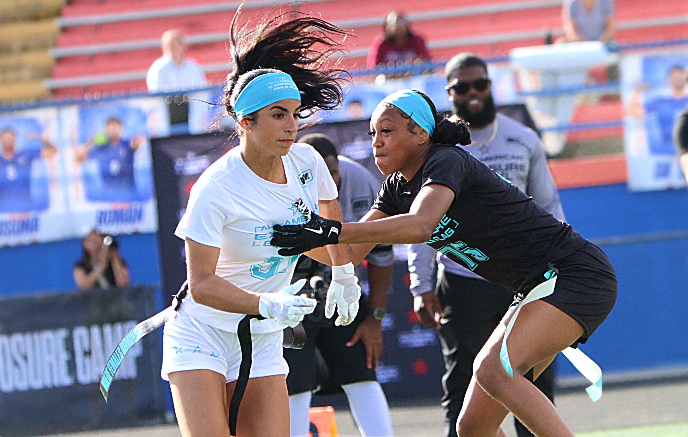 Camp MVP Daniella de Oliveira of Braden RIver High tries...