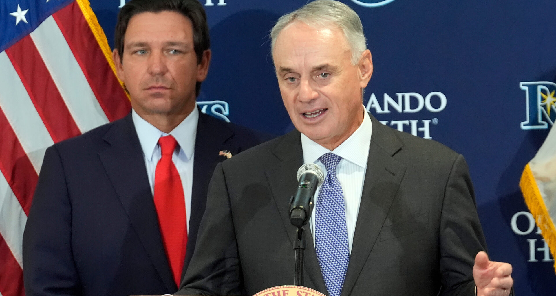 Florida's DeSantis and MLB commissioner support new Rays stadium in Tampa