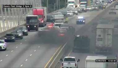 Traffic Alert: Vehicle fire reported on Dames Point Bridge, left lanes closed