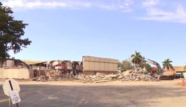 Demolition of iguana-infested abandoned bank in Florida begins