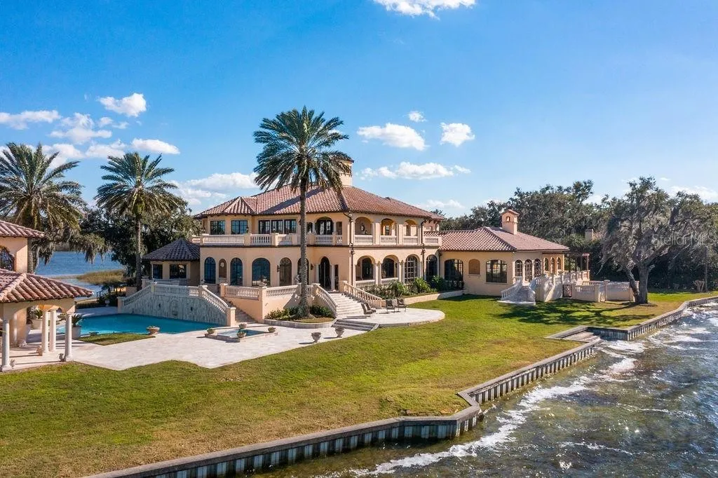 Mediterranean mansion on its own peninsula hits market in Windermere