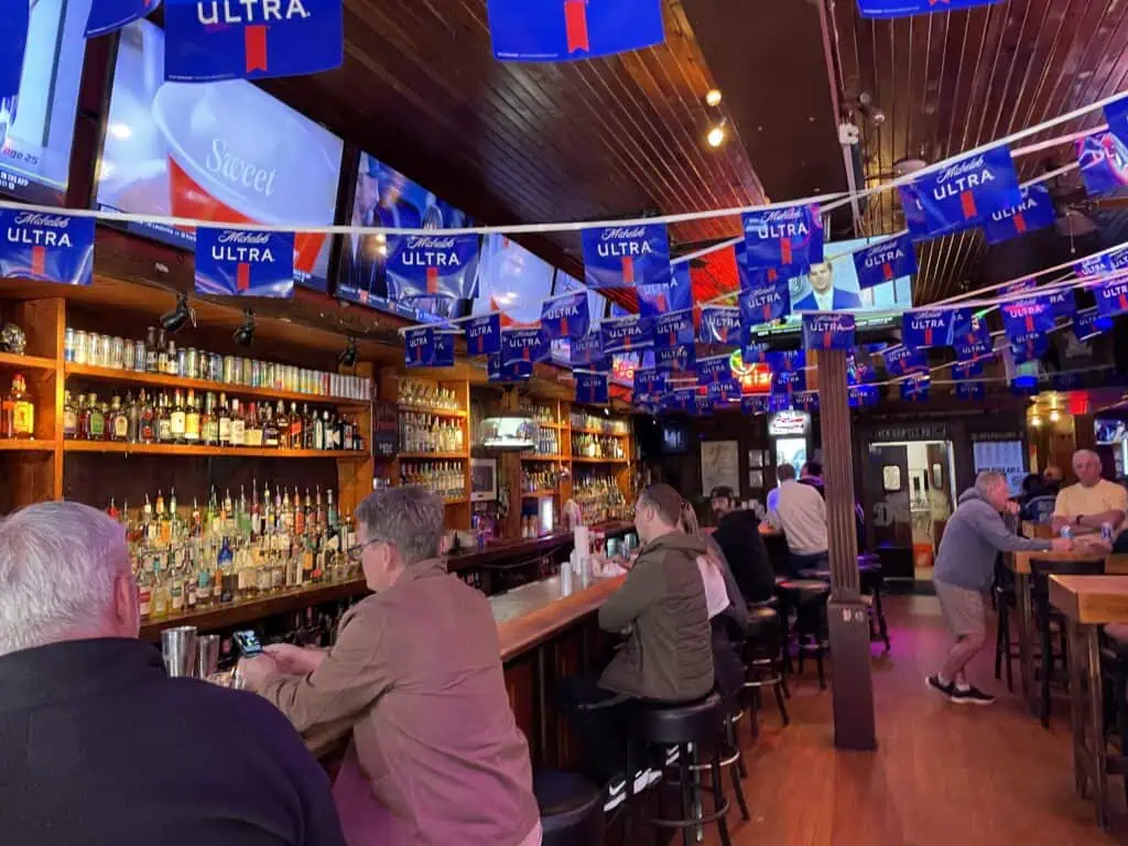 The interior of a sports bar