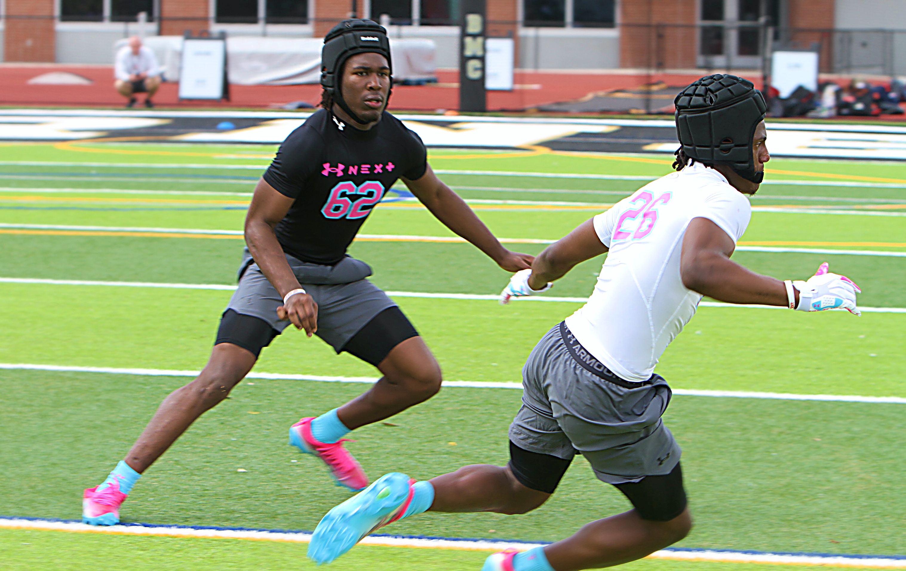 Jones 2027 defensive end Fred Ards works as a linebacker...