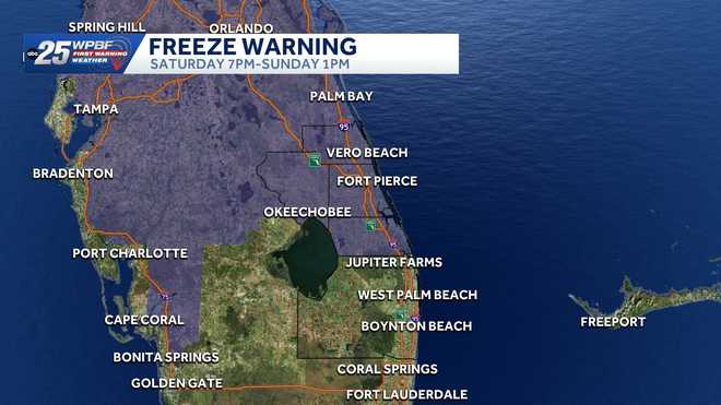 freeze warning this weekend in south florida