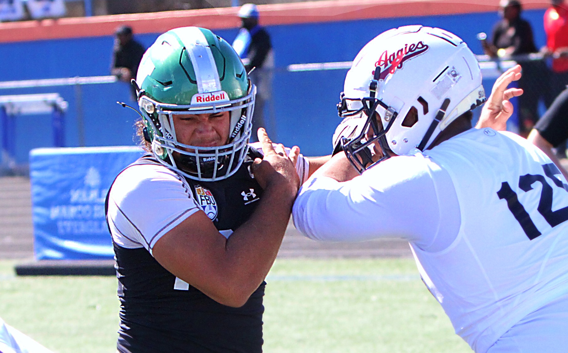 Gabirel Octtaviani Gonzlez of Venice High battles Jensser Villanueva Calderon...