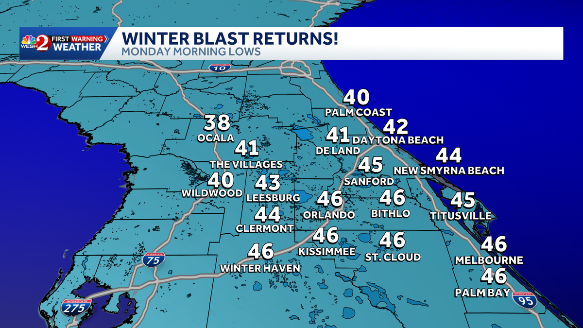 Winter blast returns to Central Florida next week