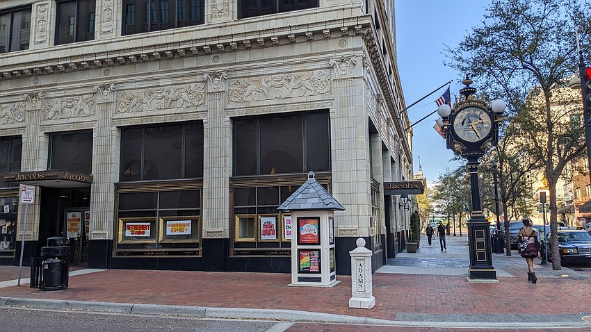 The Greenleaf & Crosby Building Downtown at 208 N. Laura St. is the former home of Jacobs Jewelers, which closed in March 2023.