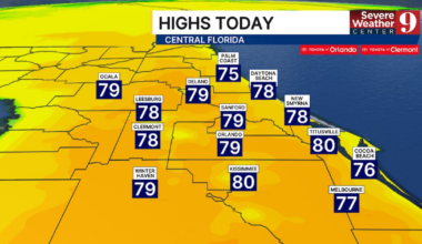 Central Florida to warm up, highs in upper 70s expected