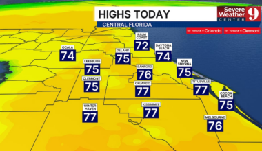 Central Florida weather: Warm days, chance of showers
