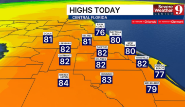 Central Florida to see near 90-degree temperatures