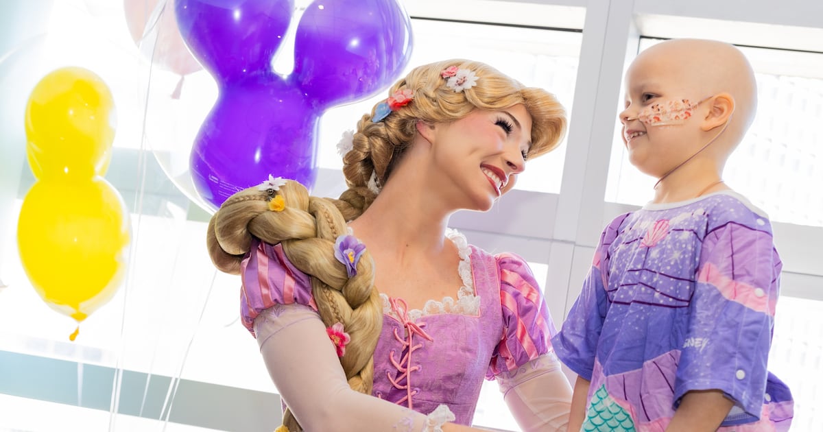 Rapunzel visit delights young patients during Disney princess hospital celebration
