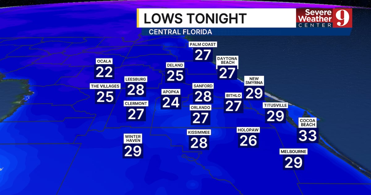 Second night of record cold brings frost concerns to Central Florida – WFTV
