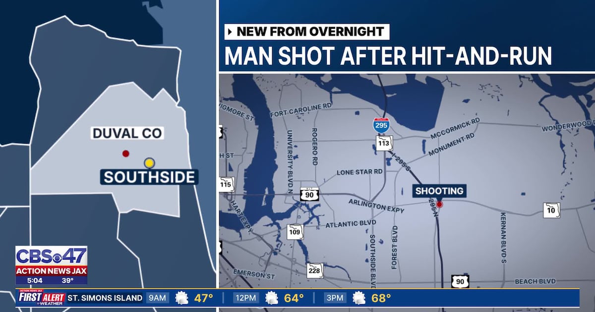 Man follows hit-and-run driver after St. Johns Bluff crash, gets shot – Action News Jax