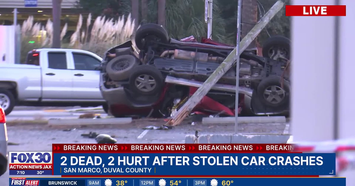 Two dead in San Marco crash after fleeing traffic stop, reports of car break-ins – Action News Jax