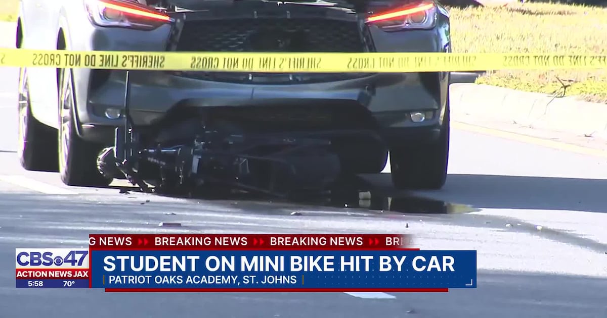 Student hurt in mini bike crash in front of Patriot Oaks Academy, St. Johns school district says – Action News Jax