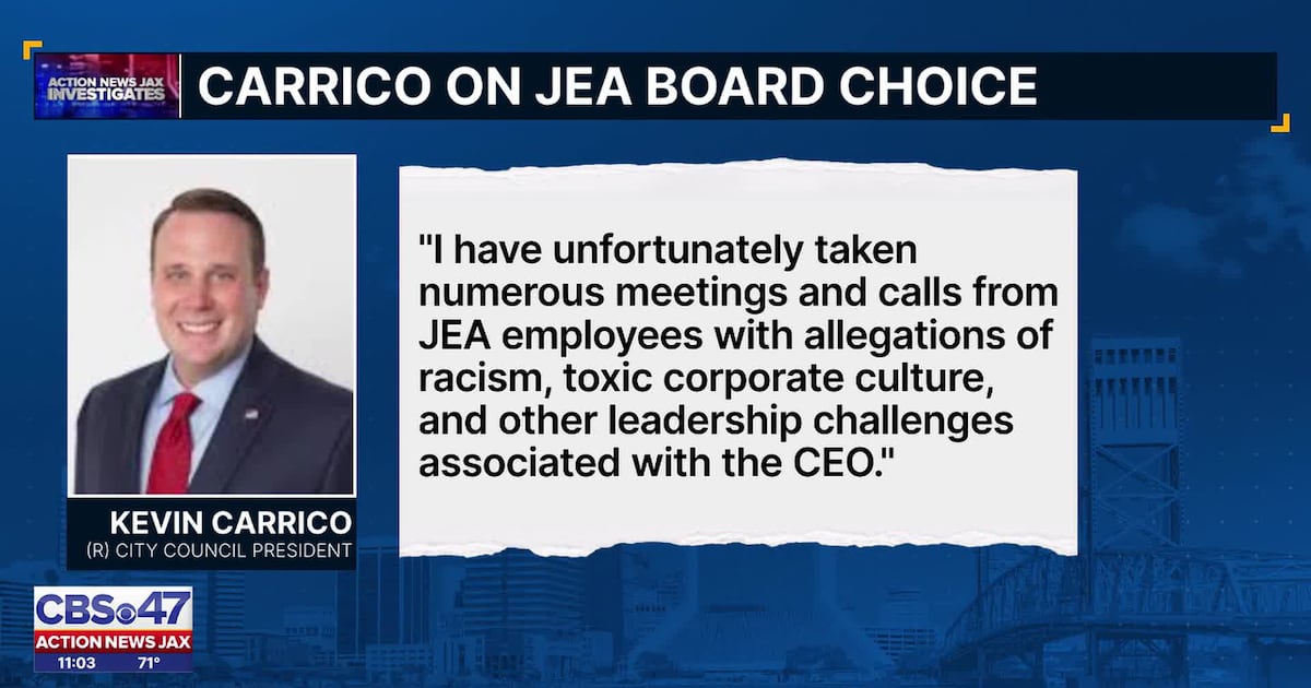 Embattled city council president accuses JEA of ‘racism’ and ‘toxic culture’ after text controversy – Action News Jax