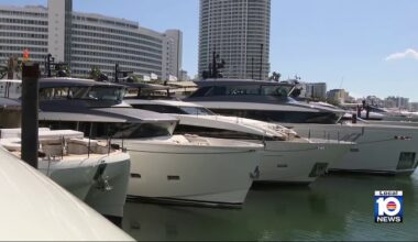 Luxury yachts take over Indian Creek waterway in Miami Beach