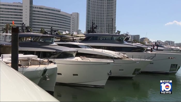 Luxury yachts take over Indian Creek waterway in Miami Beach