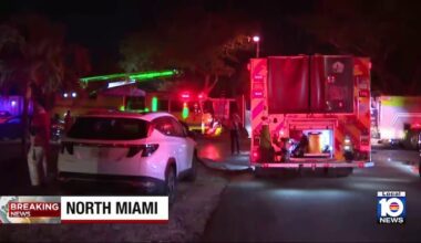 Firefighters extinguish flames at North Miami home