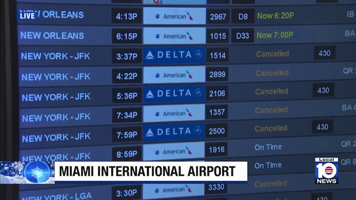 Northeast braces for major snowstorm as Miami flights face dozens of cancellations