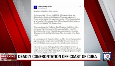 Cuban authorities report 4 dead, 6 injured after Cuban border patrol stops boat registered in Florida