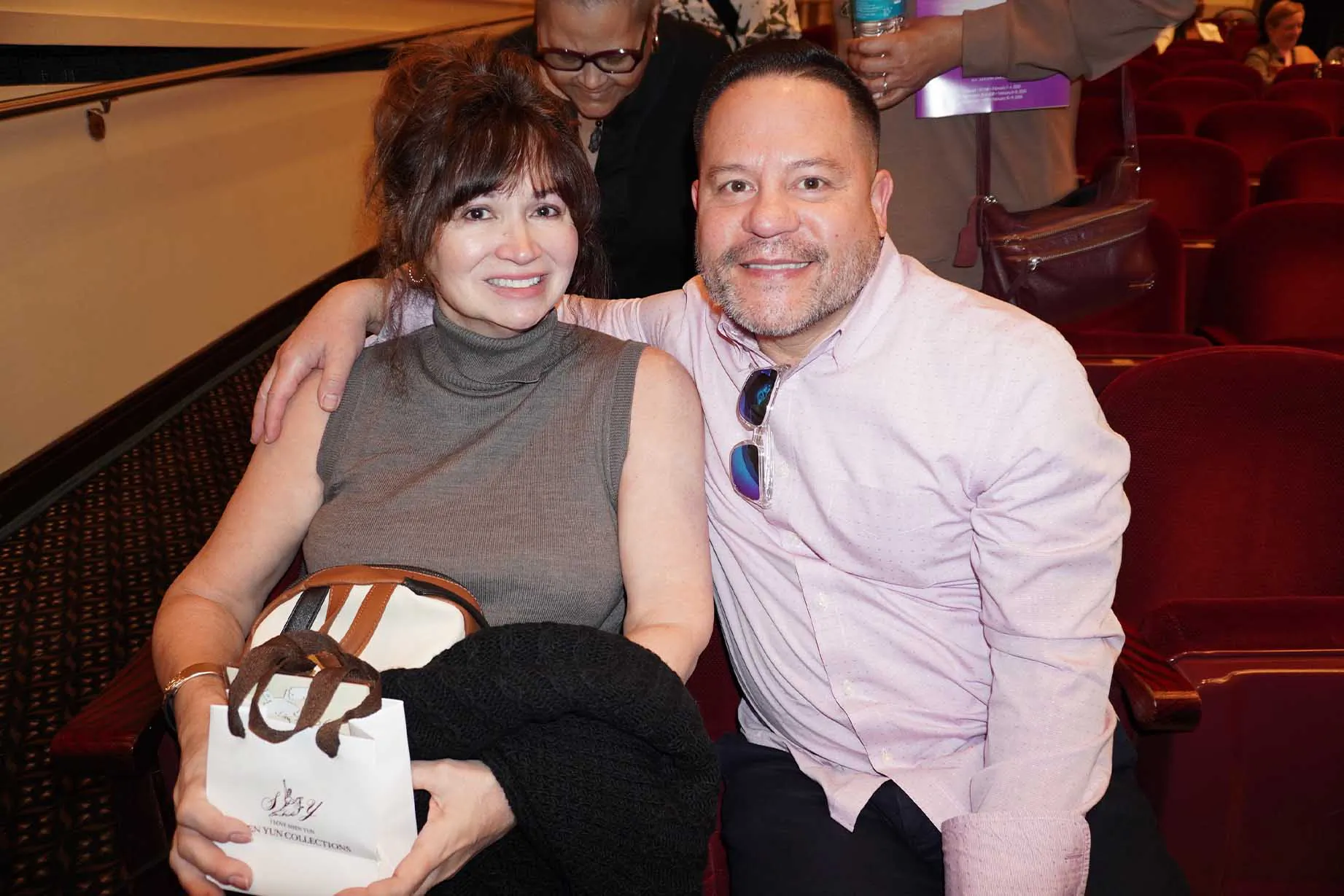 Fred Malibiran and his wife, Maribel, attend Shen Yun Performing Arts at the Duke Energy Center for the Arts in St. Petersburg, Fla., on Feb. 8, 2026. (Lily Yu/The Epoch Times)